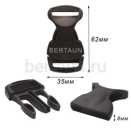 Карабин №153  пластик фастекс д/сумок 25 мм АР1306 черный (10шт/упак)