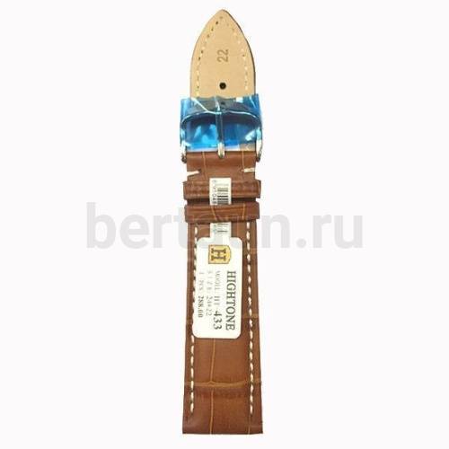 Ремешки для часов № 91  КОЖА HIGHTONE #433  (22мм, св. коричн.)