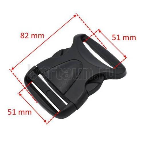 Карабин № 47 пласт.защелка  д/сумок.51 мм Арт.К0091 ЛТ черный