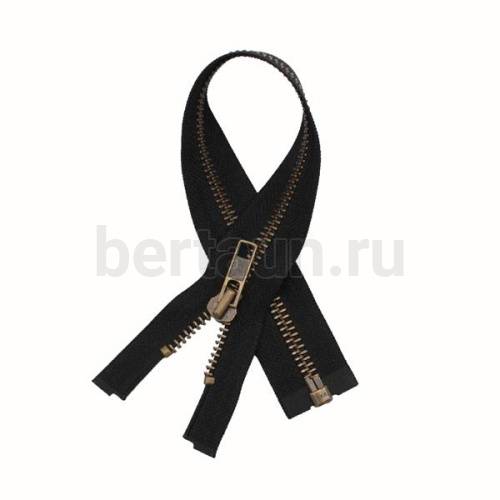 МОЛНИЯ №207 универсальная МЕТАЛЛ Т5 антик 30 см черная