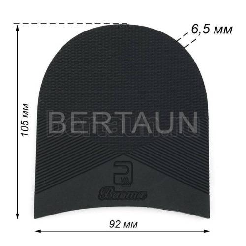 Набойка № 155  BAOMA арт.B107L черный 6,5 мм