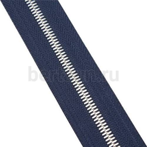 Молния рулонная №  75 МЕТАЛЛ никель Т5 GFM D196 тем.синяя