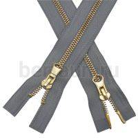 МОЛНИЯ №331 КУРТОЧНАЯ ИТАЛИЯ Т5 метал.золото 100 см 2 замка серый (521)