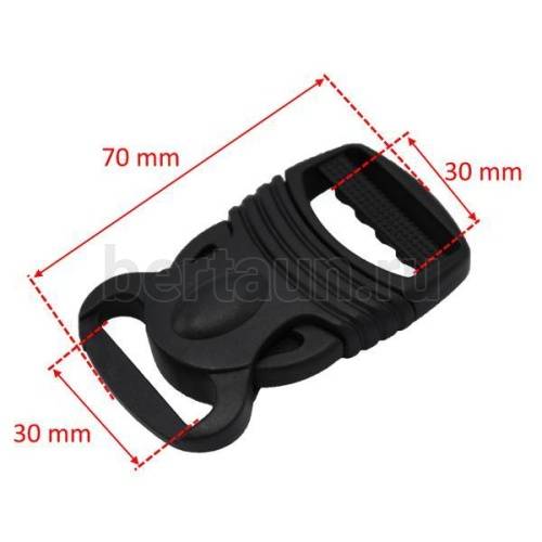 Карабин № 42 пласт.защелка  д/сумок.30 мм Арт.К0091ЛТ/ФК-1 ТМЛ черный