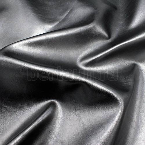 Кожа искусственная (PU 100%)Б-876-1 ширина 140 см черный гладкий NEW