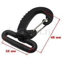 Карабин №129  пласт. д/сумок 30-32 мм G 5001 черный 10 шт/упак