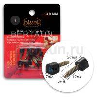 BISSELL набойки со штырем №  34  3,0 мм  7*7 (7) черн. 5 пар /упак 