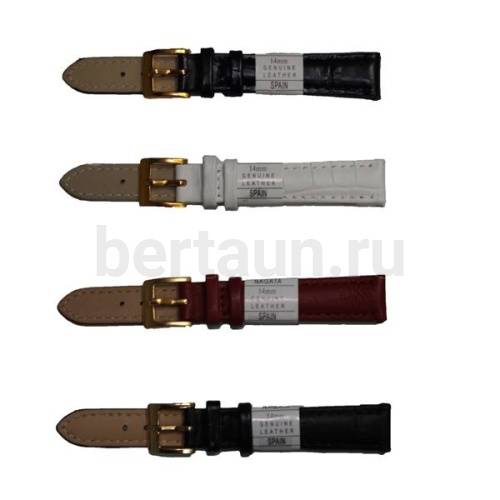 Ремешки для часов №  9  КОЖА 14 мм NAGATA в ассортименте