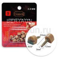 BISSELL набойки со штырем №  36  3,0 мм  9*9 (9) беж. 5 пар /упак 