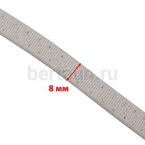 Резинка босоножная в кожаной оплетке  8 мм белая   Италия