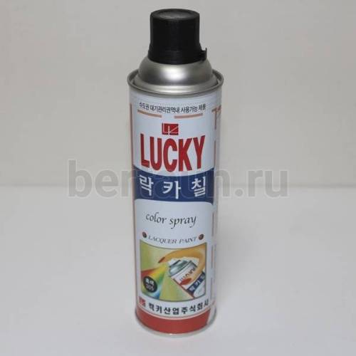Краска №  4 аэрозоль "LUCKY" 400 мл № 305 (черн лак)
