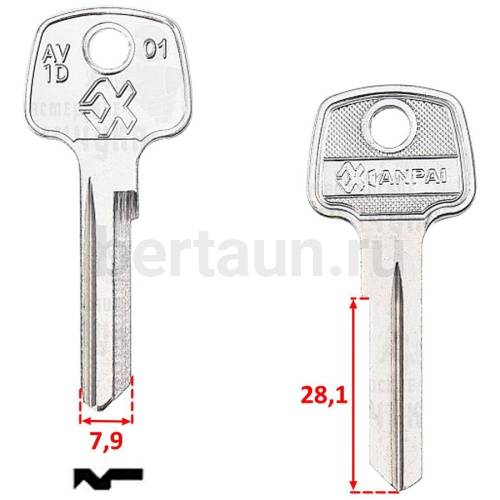 Заг.для ключ. AV 1D_AVG1D_AV-1_AVD1_Авангард англ.  №130Ксинпай