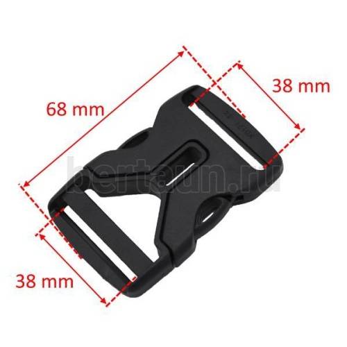 Карабин № 44 пласт.защелка  д/сумок.38 мм Арт.К0100 ТМЛ черный