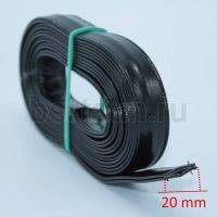 Ручки сумочные ПЛОСКИЕ № 58 2см*2м (PU 100%)Б-876-1 черный гладкий NEW блеск