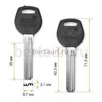 Заг.для ключ. HOOP-1P HOOPLY 2 паза верт.(8.8x35мм) прав.пластик №617