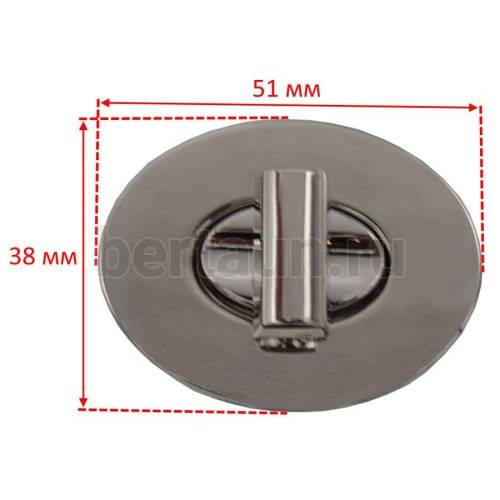 Замок портфельный № 71 повор.5840 овал 48*38мм GFM никель