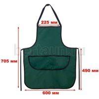 Фартук для мастера №20 MasterBert зеленый с черной окантовкой женский (70*60)