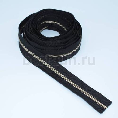 Молния рулонная  № 69 МЕТАЛЛ золото Т5 BERT черная