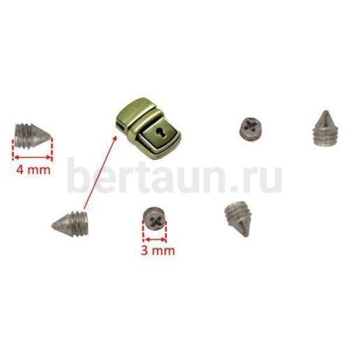 Фурнитура №58  винты для крепления фурнитуры 3*4 мм никель (100 шт/уп)