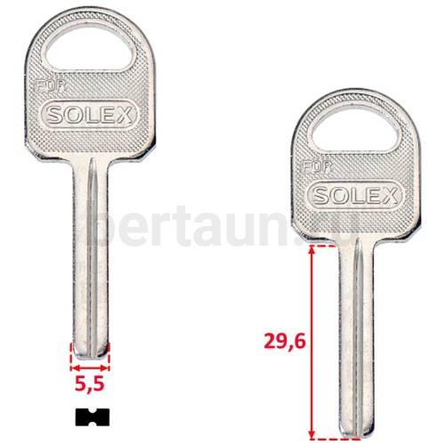 Заг.для ключ. SOLEX Финка квадрат с пазом (30x5.5x2.9mm)№329 (НЕ латунь)