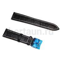Ремешки для часов № 57  КОЖА HIGHTONE #331 (20мм черн крок)
