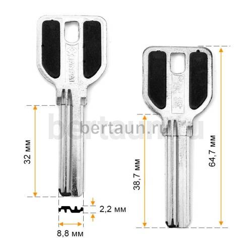 Заг.для ключ. MCM-6D_MSM-3_32 мм с пл.вставками H-016 №607