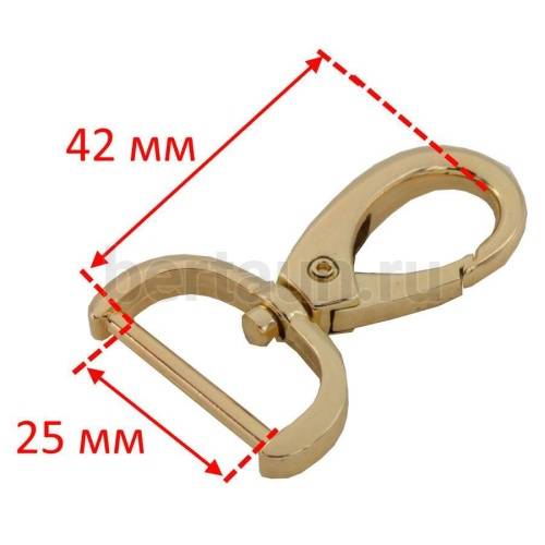 Карабин №116  метал. д/сумок GFM 2382 25 золото