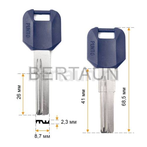 Заг.для ключ. PUNTO 2P 26 мм (синий) Н-272  №724