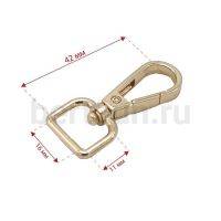 Карабин №  9 металический карабин для сумки GFM 5224 16 мм золото