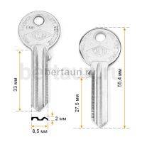 Заг.для ключ. (F-389) H-080-R-X-10  UL05 D 2mm  англ. (CISA) U-5D  №708