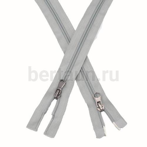 МОЛНИЯ №307 курточная 2 замка спираль Т7 ПРИБАЛТИКА 120 см серый