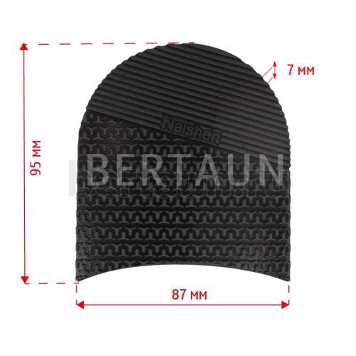 Набойка №    2091  BISSELL 673  "рыбий хвост"  6,5 мм  черная BLACK