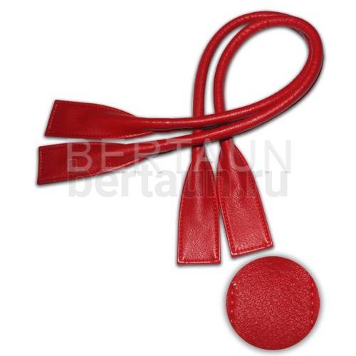 Ручки сумочные готовые 65см №  6 полиурет. красн мат