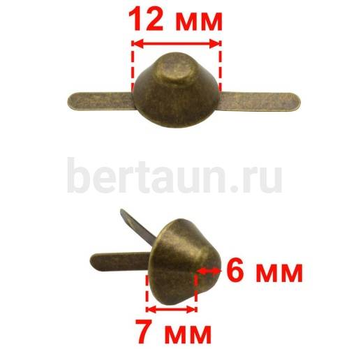 Ножка №19  Пукля  K 3130 Д  12*6 (PJ 00010) роллинг антик/ LT (10 шт/упак)