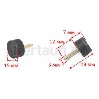 SOLIDO набойка п/у со штыр.d 015 черн.(Италия)