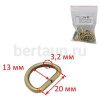 Рамка № 86 сумочная полукольцо GFM D ring (ф3.2*20*13 мм) антик 10 шт/упак