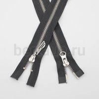 МОЛНИЯ № 53 КУРТОЧНАЯ ИТАЛИЯ Т5 метал.никель 100 см 2 замка т.серый