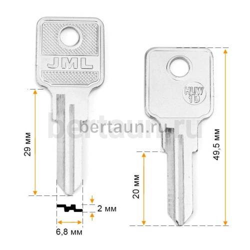 Заг.для ключ. HUW-1D (G-203) N  JML  англ. № 679 
