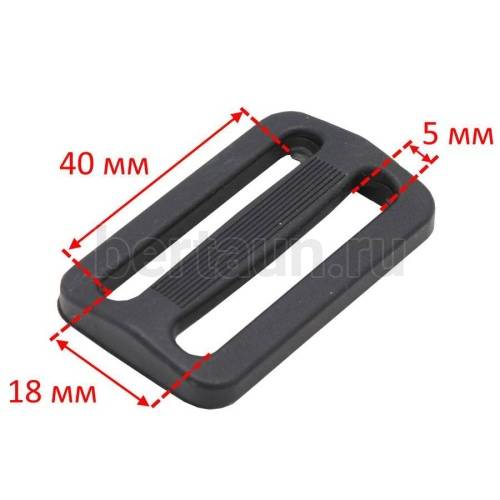 Рамка №102 сумочная двойная "пятистенка" 40 мм пластик черный 10шт/упак