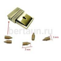 Фурнитура №50  винты д/портфельных замков 3*7 мм золото (100 шт/уп)