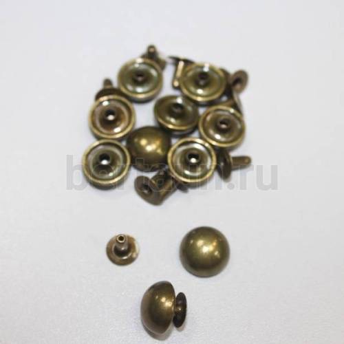 Заклепки "Хольнитены" №22 12 мм (10 шт/уп) ВЫПУКЛЫЕ антик