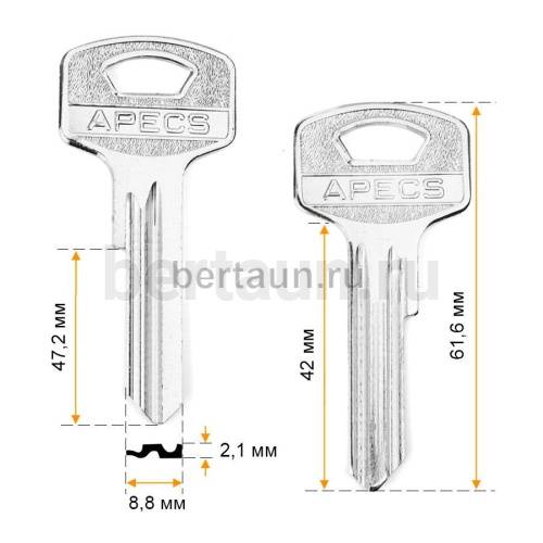 Заг.для ключ. AP2D_ APECS New 2.2mm H-242 №584