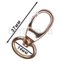 Карабин №187  метал. д/сумок FCD 14 мм золото