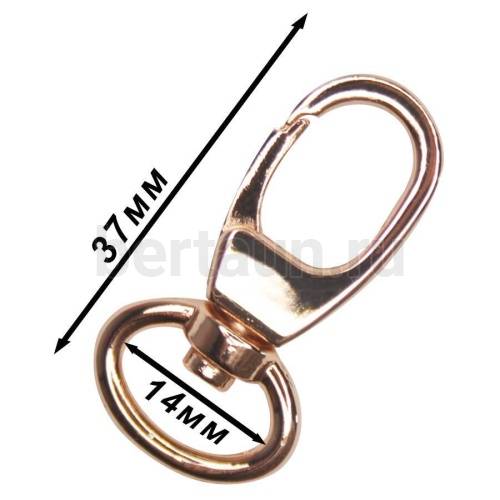 Карабин №187  метал. д/сумок FCD 14 мм золото