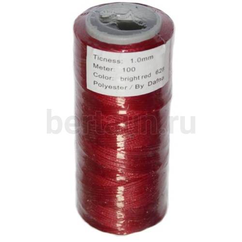 Нитки вощеные№103 d1мм 100м.для ручной прошивки т.КРАСН 628 DAFNA