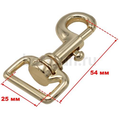 Карабин № 96 метал. д/сумок LT PH 027 25 мм золото