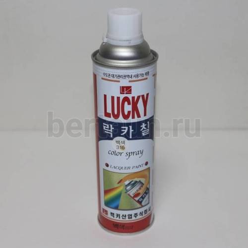 Краска №  7 аэрозоль "LUCKY" 400 мл № 316 (белая)