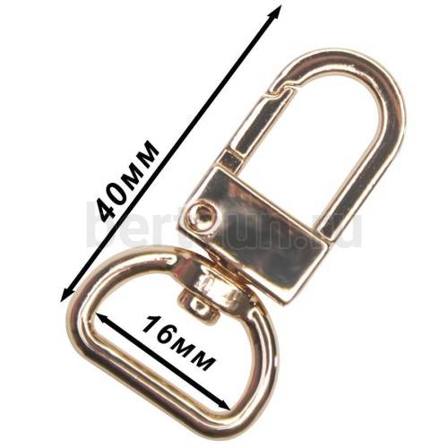 Карабин №139  метал. д/сумок FCD Н076 16 мм золото