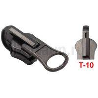 Замок-бегунок № 78  на спираль Т10 ПЕРЕКИДНОЙ BERT автомат темный никель