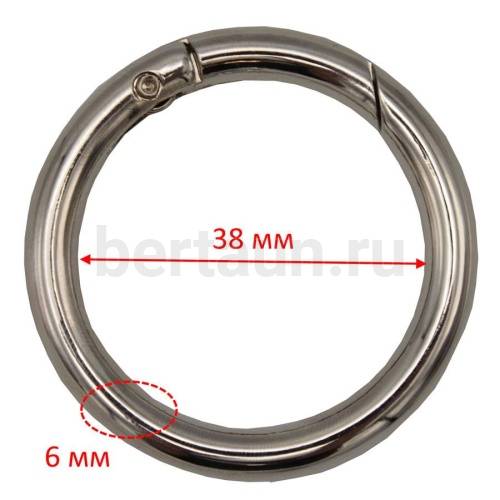 Кольцо-карабин №14 d38 мм GFM 3105-38 никель